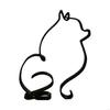 62KD Wrought Iron Dog Sculpture Minimalist Art Desktop Ornament Metal Animals Statue