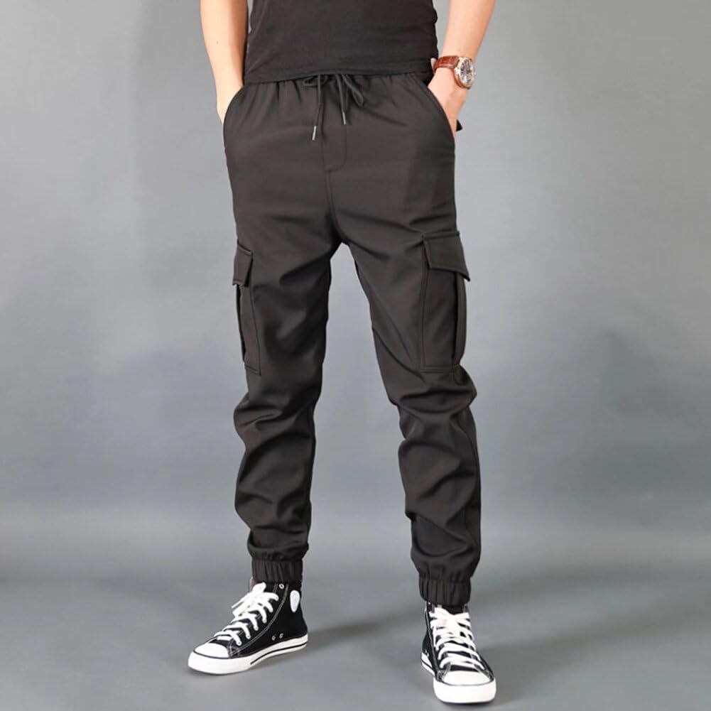 Quntum Cargo Plus Long Chino Casual Sizes A.E. Men's Pants, Sizes, Outdoor, Pants, Workwear, Pants, Bottoms, M-6XL (XL, Black)