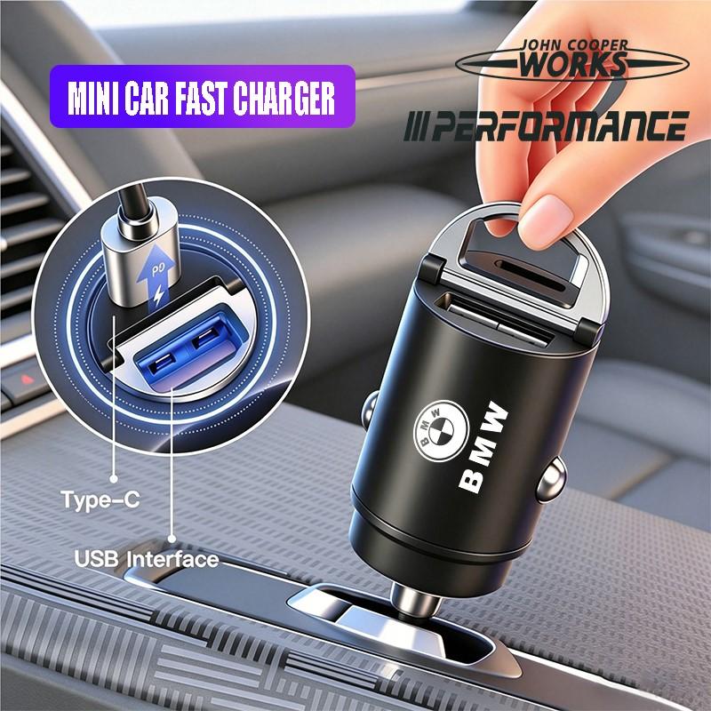 BBIH8 For BMW X1 X2 X3 X5 X4 X6 X7 iX3 F20 F10 F07 E70 Car Charger USB Type-C Phone Hidden Fast Charging Convert Plug Auto Sticker
