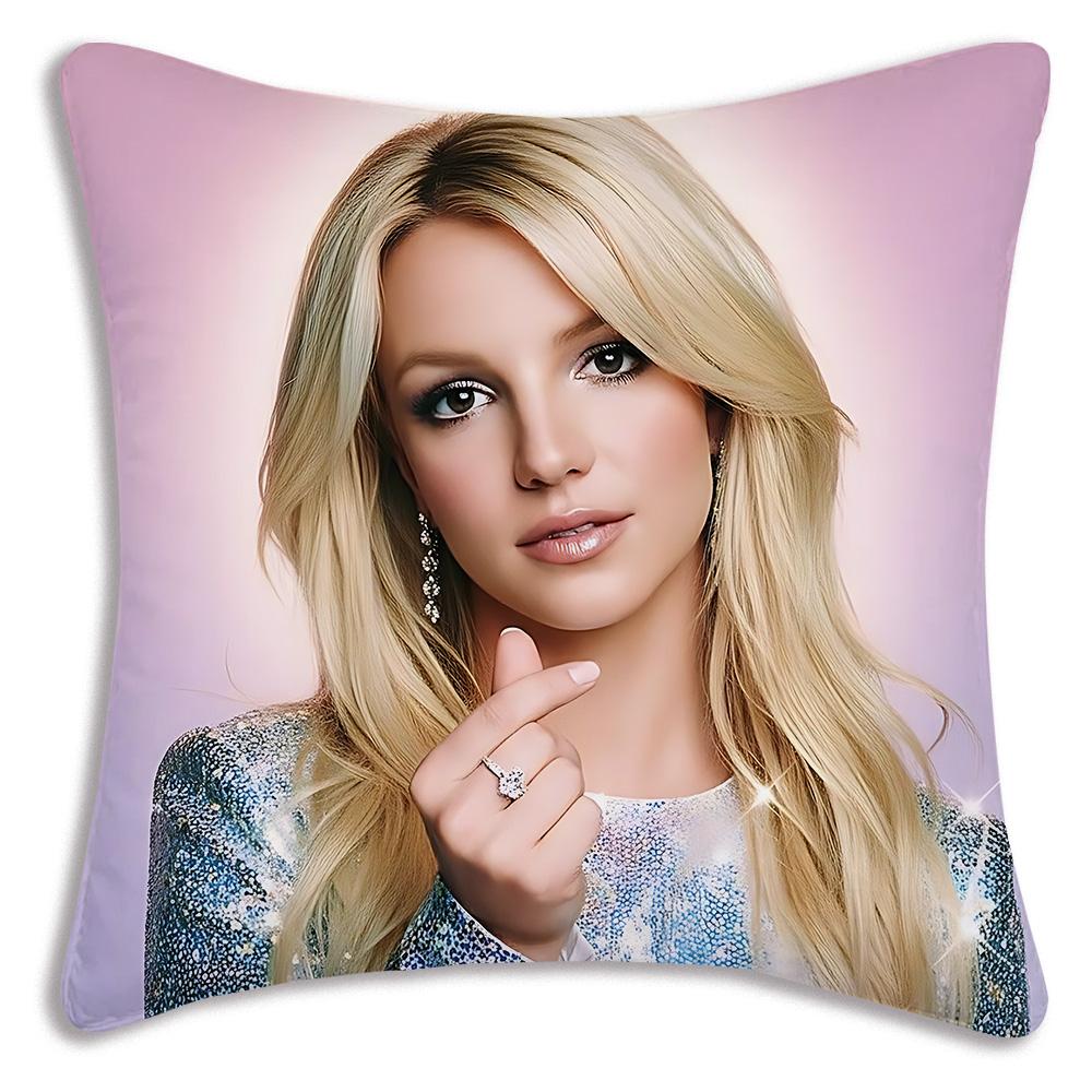Star d-De Britneys-Spears Singer Pillow Covers Cartoon Sofa Decorative Home Double-sided Printing Short Plush Cute Cushion Cover