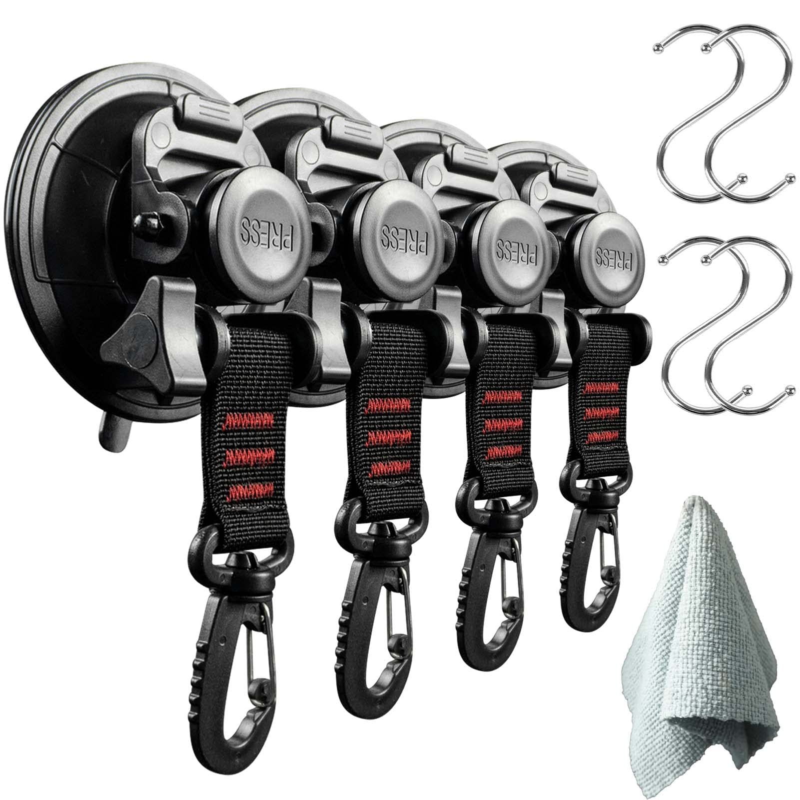 

Roseddy Strong Suction Cup Hooks for Car Side Tarps, Camping Tarps, 9cm Diameter, 30kg Weight Capacity, Super Strong Suction Cup Hooks for Tarps, Car