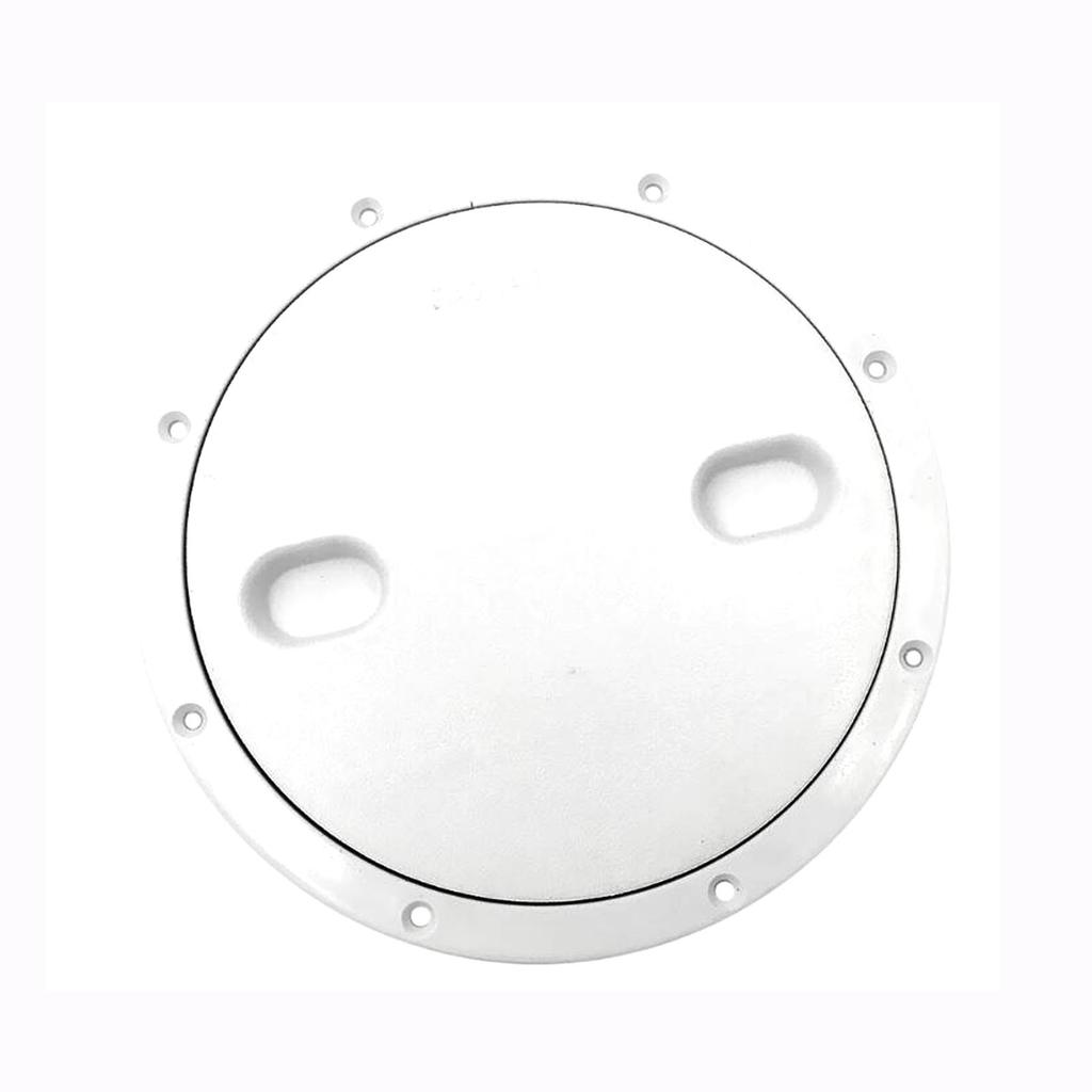Marine White Nylon 9 inch Flat Inspection Hatch with Detachable Covers Boat Access Cover Lid Screw Out Deck Plate Hardware