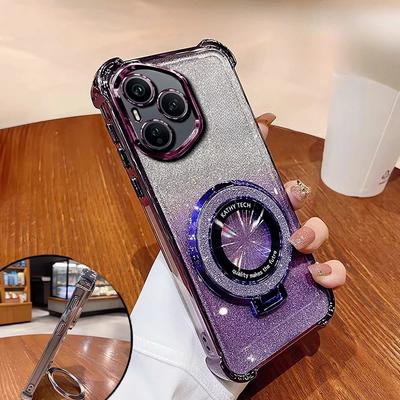 For Honor400Lite Case Luxury Glitter Bracket Case For Honor 400 Pro X7A X8A X8B X8C X9B Nova13 Weak Magnetic Glitter Soft Cover