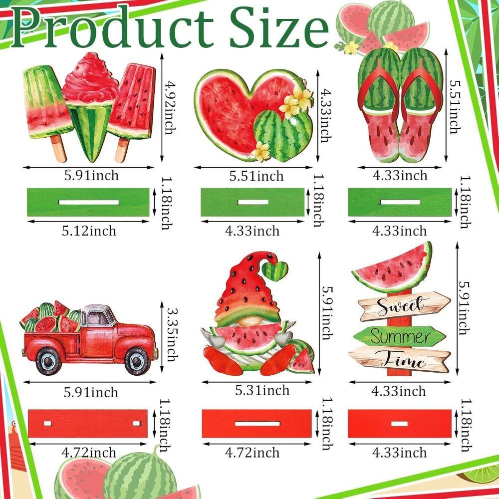 Red Green Summer Watermelon Ornaments Funny Dwarf Fruit Desktop Ornaments Home Decor