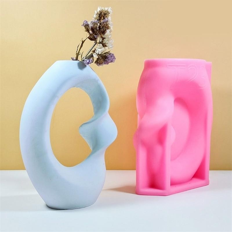 Minimalist Art Vase Silicone Mold Unique Home Decors Pieces Creating Mould Unique Nordic Style Vase Silicone Mold