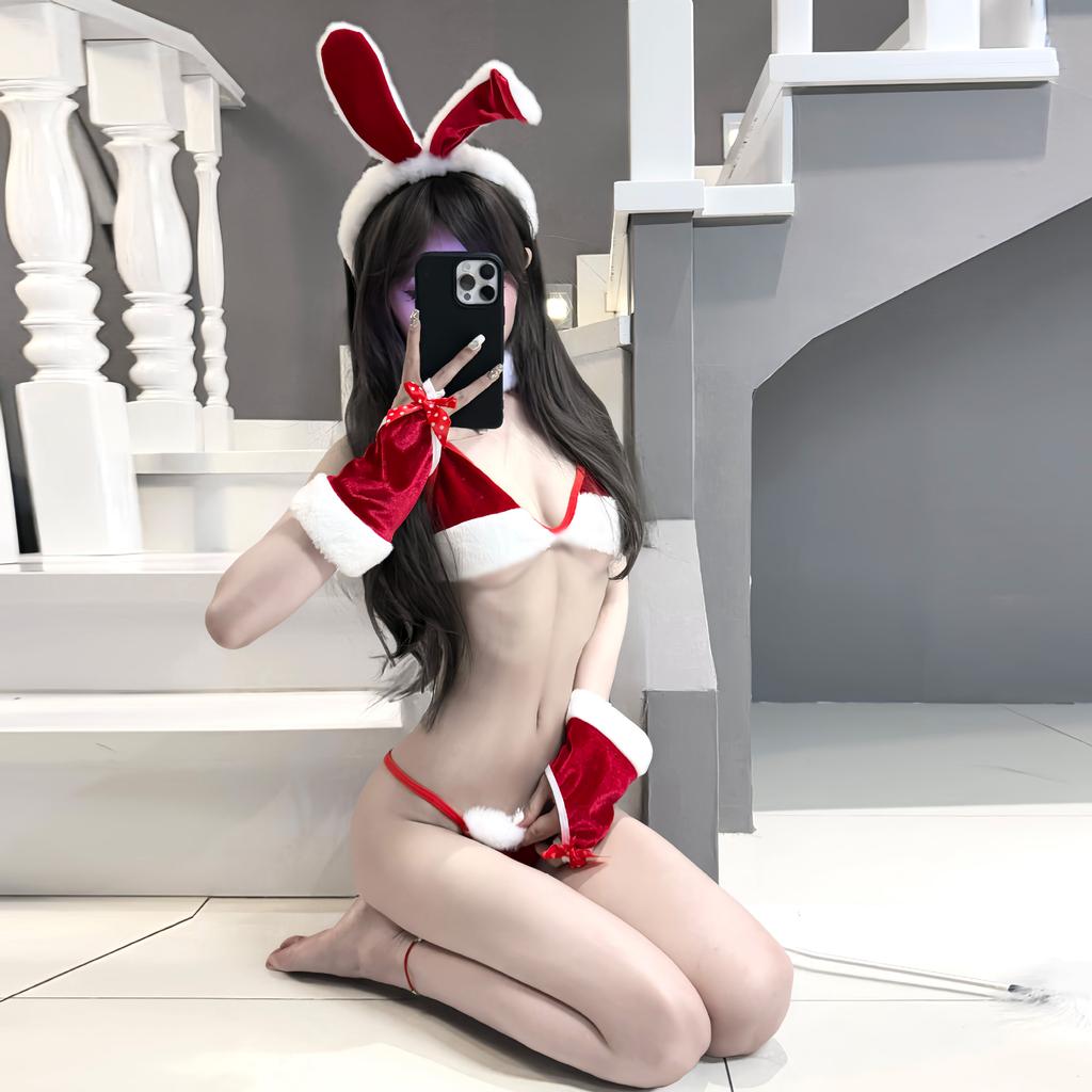 Sex Lingerie Sexy Bunny Suit Three-Point Christmas Uniform Female Seduction Bra Pajamas