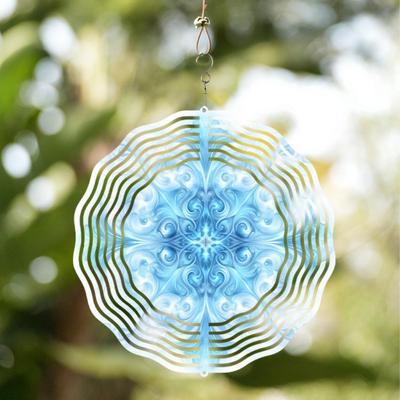 Carillon de Vânt Metalic Mandala pentru Decor Exterior Interior Cadou de Sărbători pentru Toate Sezoanele Decorațiune pentru Casă Nu Necesită Electricitate