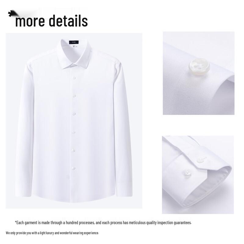 FIRS Men's 200-Count Zero-Pressure DP Non-Iron Cotton Long-Sleeve Shirt