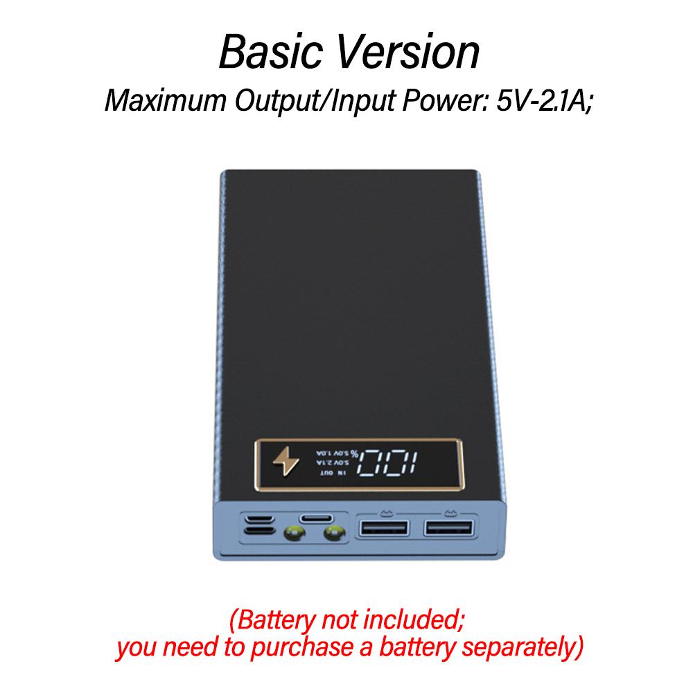 6 Cells 18650 DIY Power Bank Case Kit Detachable No Soldering 22.5W Fast Charge Mobile Power Shell Wireless Charge No Battery