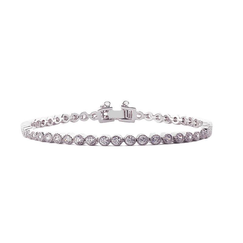 Korean Style Zircon Diamond Copper Tennis Bracelet for Women - Fashionable, Anti-slip Chain, Simple Design (s4773)