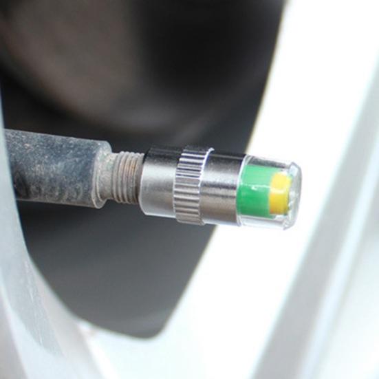 Tire Pressure Monitoring Valve Stem Caps Visual Tri-Color Alert Caps Waterproof Tire Pressure Gauge Replacement Caps for Cars Trucks SUVs Motorcycles