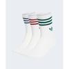 Authentic Adidas 3-Stripe Crew Socks 3 Pairs - White:Ruby:Green:Blue KT1690 156119