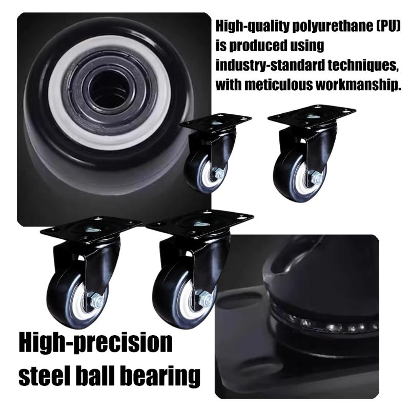 4Pcs Heavy Duty Furniture Wheel Casters Quiet Trolley Wheel 360 Swivels Casters for Trolley Home Office Desk Chair