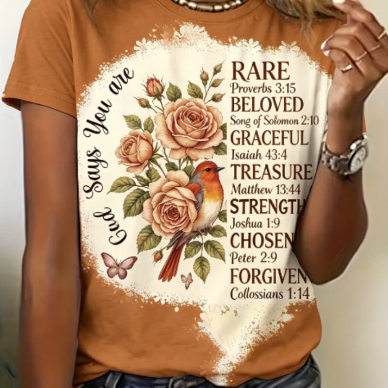 Round neck casual short-sleeved T-shirt, fashionable short-sleeved round neck top S