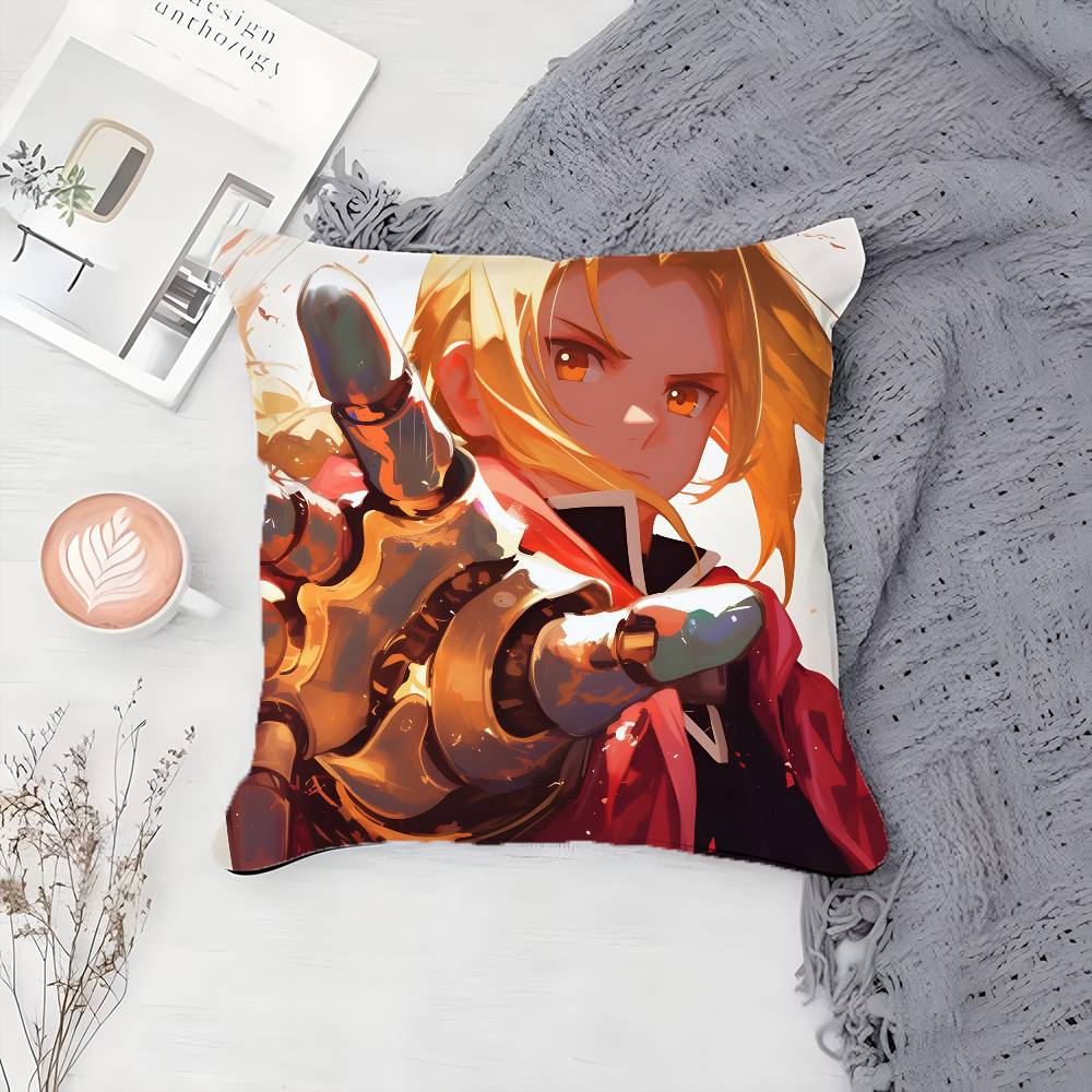 Anime F-Fullmetal Alchemist-MT Pillow Case Printing Pillowcase Living Room Sofa Cushion Cover Bedroom Room Decor