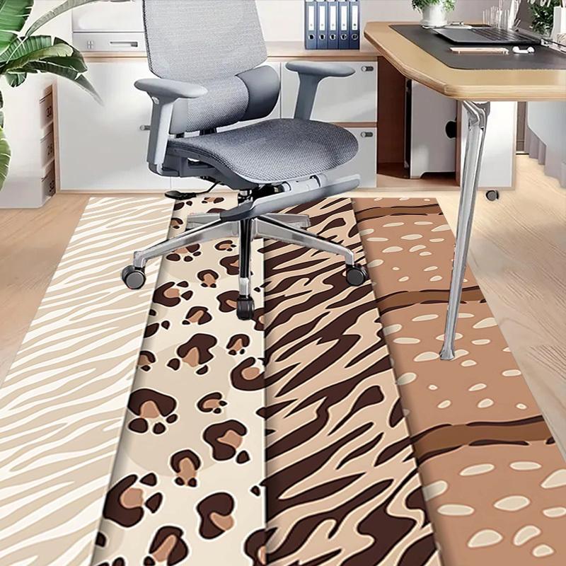 1PC Leopard Print Tiger Print Extra Large Non-Slip Floor carpet, Office, family, bedroom, Studio - Large Area Rug Indoor Rugs, Vibrant Colors-W284