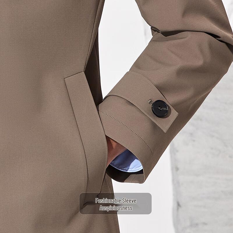 Antonio Men's Silk Blend Mid-Length Trench Coat