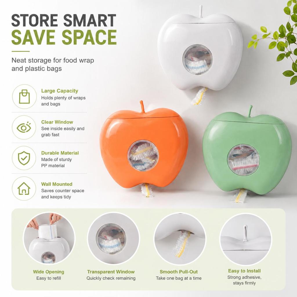 Fresh-keeping Film Set Storage Box Kitchen Household Wall-mounted Large-capacity Punch-free Fresh-keeping Bag Hanging Wall Extraction Finishing Box