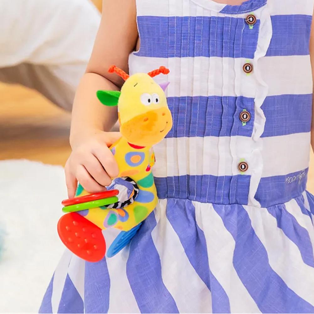 Rattles Animal Giraffe Baby Soft Stuffed Doll Teether Doll Cute Kids Infant Baby Teething Toys For Newborn Sensory Plush Toys