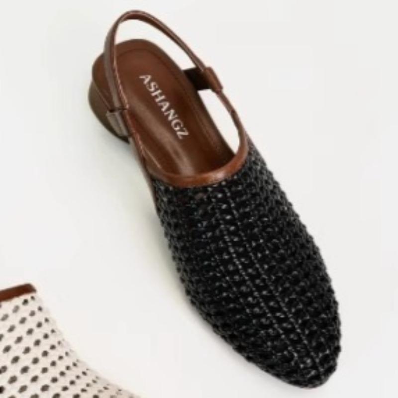 

Women Sandals Pointed Flats Bottomed Fashion Loafers New Style Popular Sandals Simple Black Luxury Women Shoes Zapatos Mujer 35 чёрный