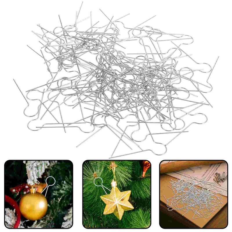 100 Stück V-förmige Eisen-Weihnachtskugel-Kappenhaken Anhänger Baumhaken Feiertagsdekoration Robuste Metall-Anhänger