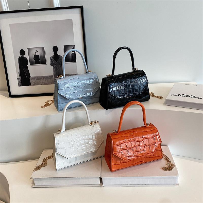 Stylish Pu Leather Handbag 2023 Trendy Stone Pattern Small Square Bag For Women