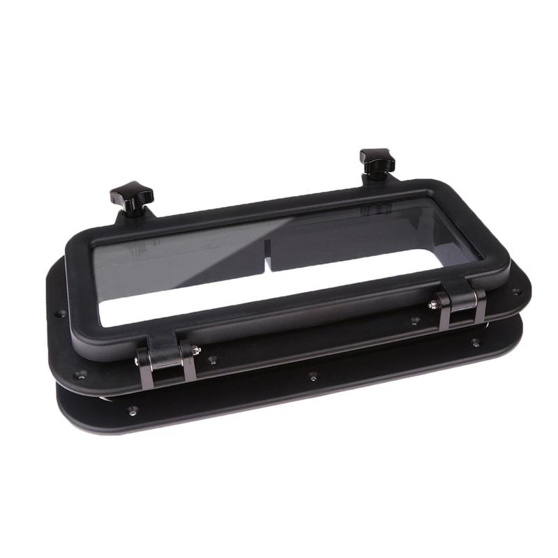Rectangular Ship Porthole Windows Opening Port Hole - Maritime  Home Decor - 15 x 7inch (Black)