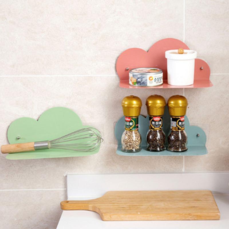 Roztomilý držiak na stenu v tvare oblaku Domáca dekorácia DIY Držiak Domácnosť Kúpeľňa Toaleta Stojan na uteráky Oblečenie Úložný regál