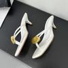 Fashion New In Summer Fashion Metal Ladies Low Heel Slippers Shoes Beach Female Flip Flops Sandals Women Heeled Slippers Slides Pumps