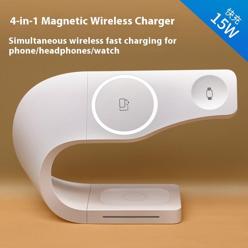 

Магнитный беспроводной держатель для мобильного телефона, беспроводная быстрая зарядка для мобильного телефона, беспроводное зарядное устройство четыре в одном