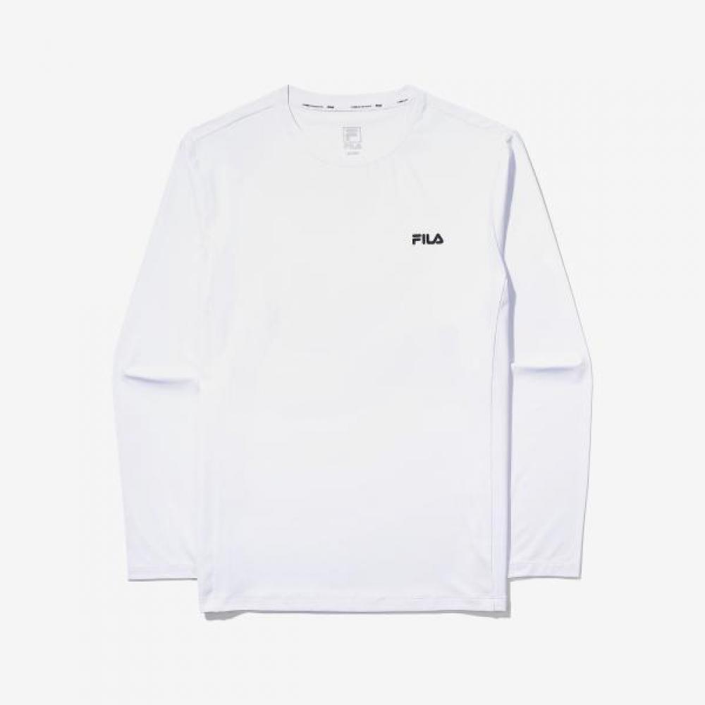 Fila Men S Long Sleeve Round Tee SportS polyeSter WHITE/095