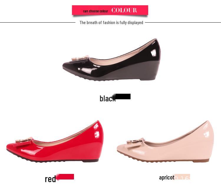 Mocasin Versatil din Piele Brevetată cu Toc Ascuns - Colecția Primăvara 2026, Mărimi Mici Pantofi de Lucru cu Platformă pentru Femei