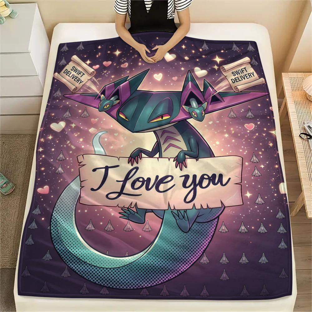 

Cute Pokémon Flannel Blanket Print, Warm Soft for Sofa Bed Chair, Perfect for Travel Picnic Bedroom -HE36 75x90cm