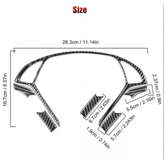 6Pcs Carbon Fiber Steering Wheel Cover Frame Trim For Infiniti G37 G35 08-13 Q60