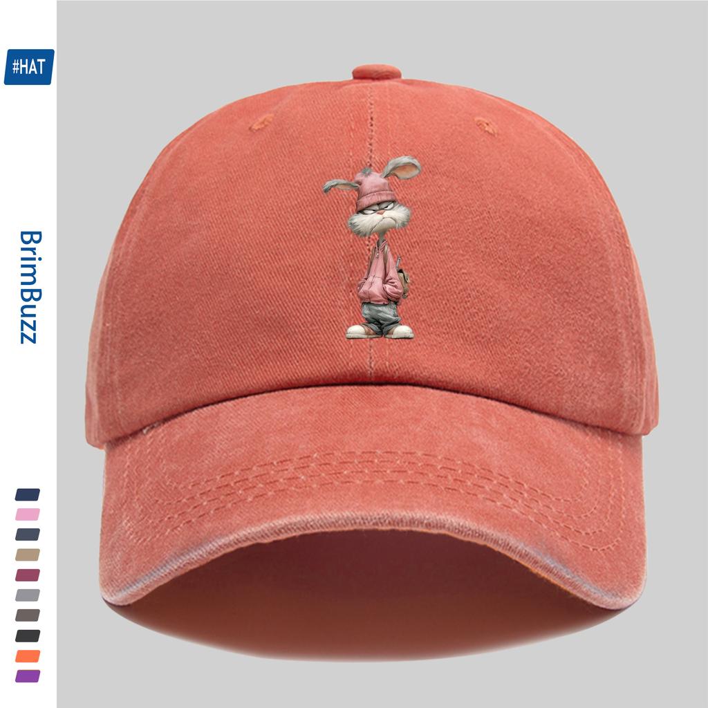 Pc Pcs Adjustable Rabbit Print Trucker Cap for Men Women Lightweight Washed Vintage Baseball Hat with Rabbit Design Suita