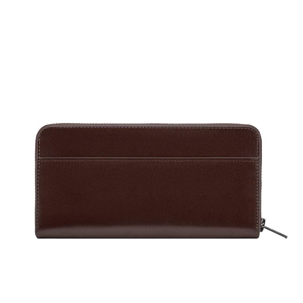 ACLUO Wallet Long Wallet Tochigi Leather Genuine Leather YKK Zipper Made by Top Leather Craftsmen Wallet Large Capacity Coffee Men's Men's