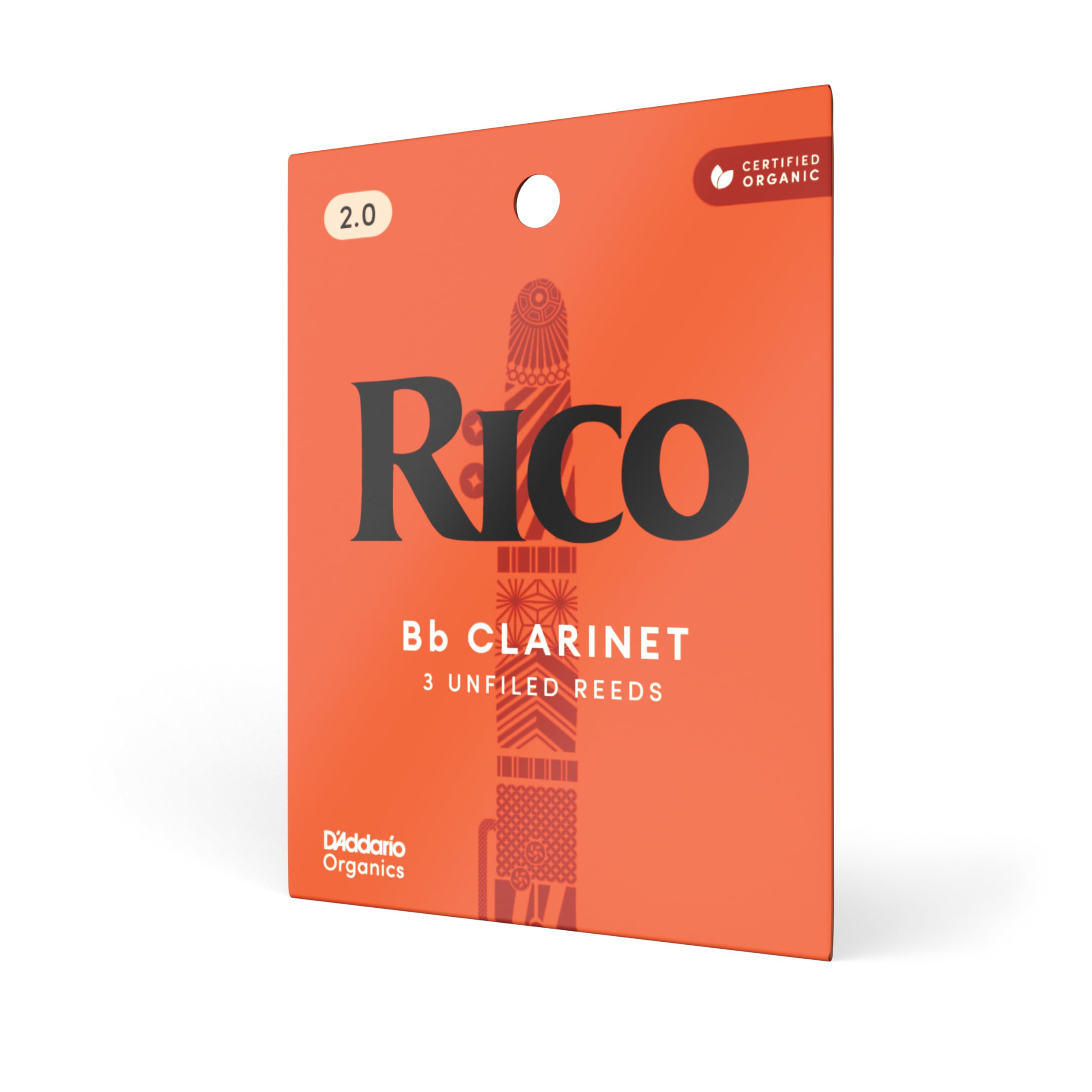 WoodWinds Bb Clarinet Reeds RICO RCA0320 D Addario D Addario [Hardness 2.0] 3-pack