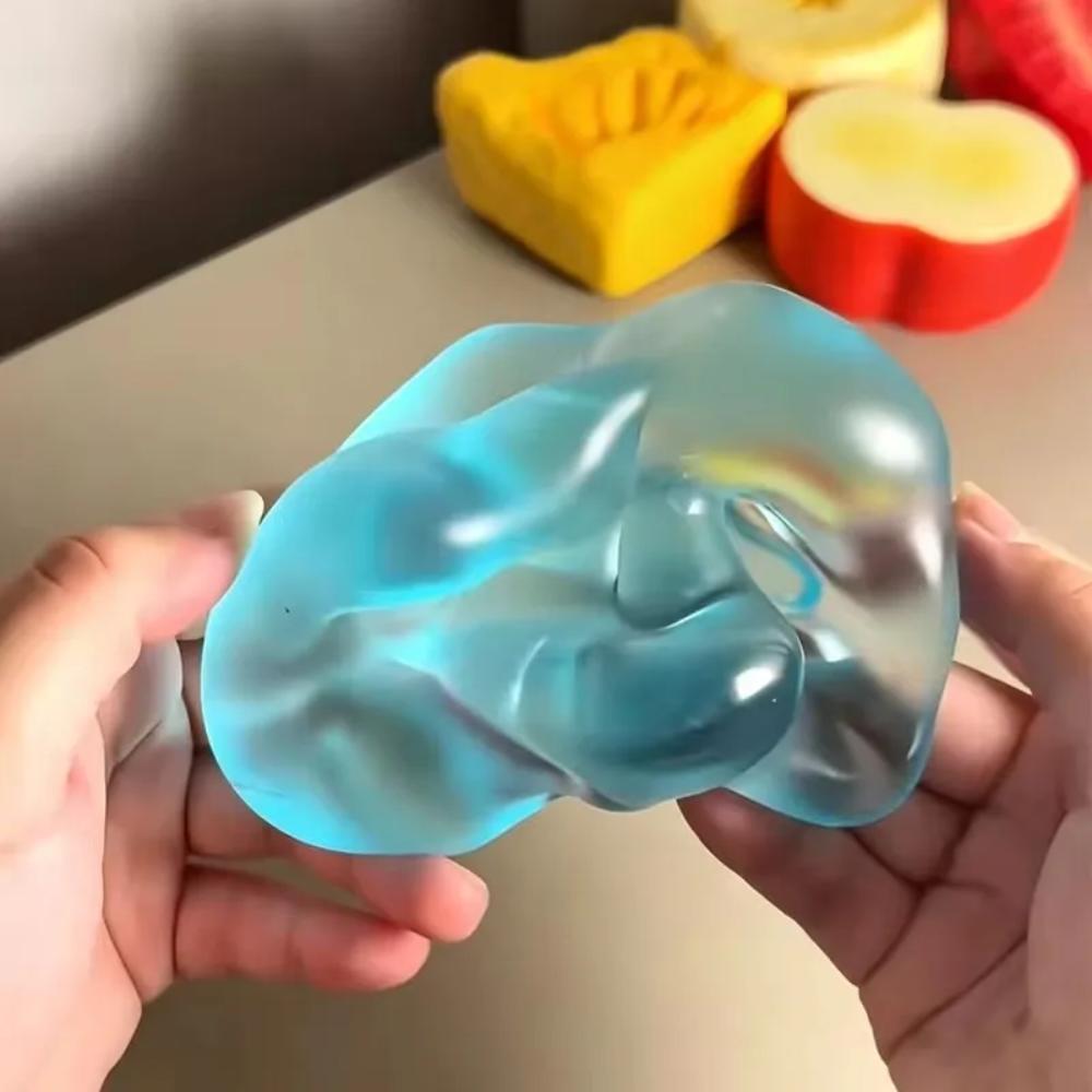 Blue Maltose Squishy Toys Anti Stress Sensory Fidgets Toy Soft Simulated Transparent Blue Maltose Slow Rebound Decompression Toy