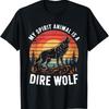 My Spirit Animal Is A Dire Wolf Retro Sunset T Shirt