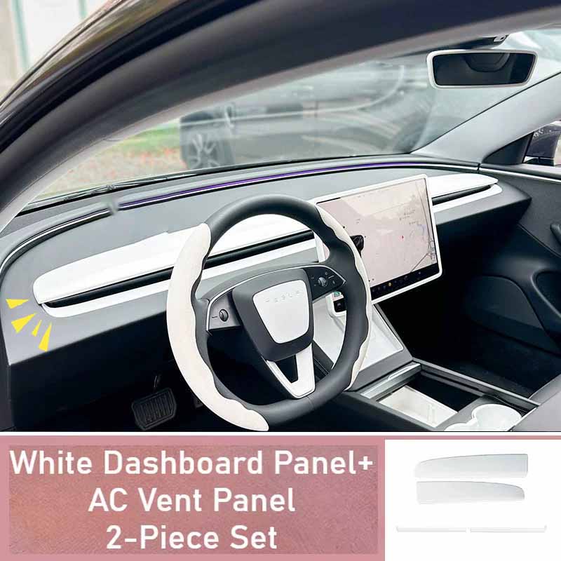 For Tesla Model 3 Highland Model Y Juniper 25 26 ABS Dashboard Cover Trim Air Outlet Panel Cover Sticker Car Interior Parts