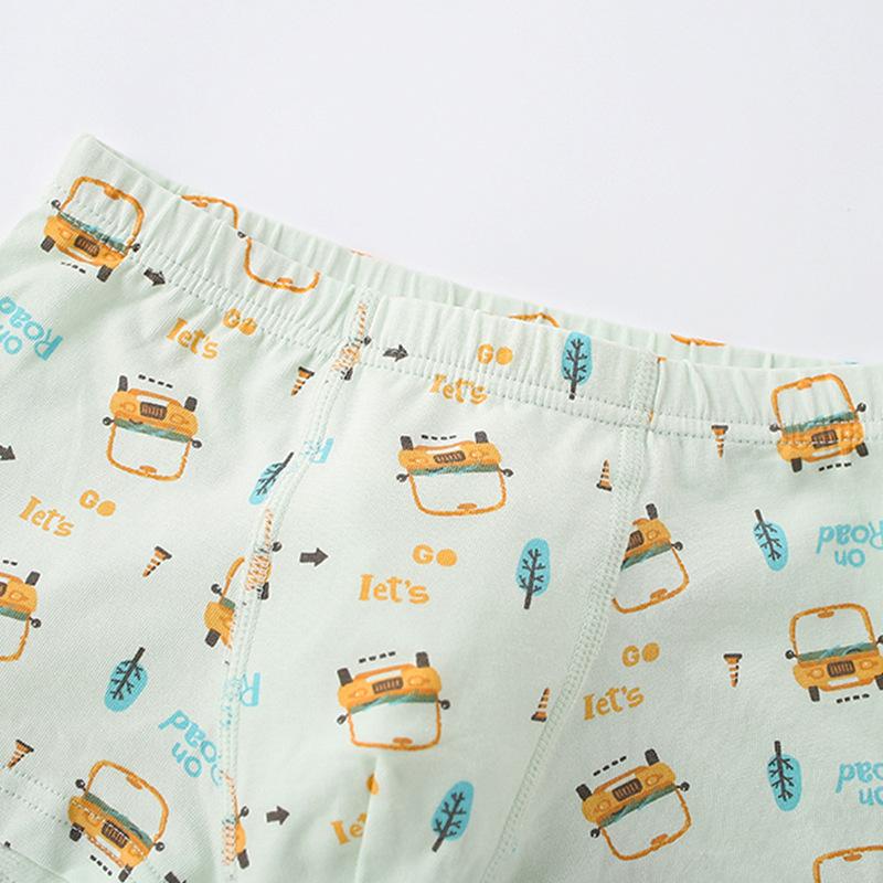 5pcs Boys Cotton Boxer Briefs, Class A Cotton, No Wedgie, Comfort Big Kids Daily Underwear Shorts