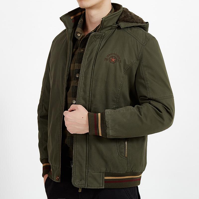 

Зимняя мужская куртка большого размера с флисом и утолщенным капюшоном, теплая хлопковая куртка, куртка XXXXL