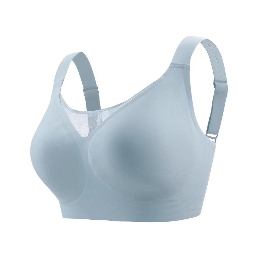 Plus Size Deep V Seamless Wire-Free Bra: C-F Cup, Large Bust Minimizer with Anti-Sagging Side Support