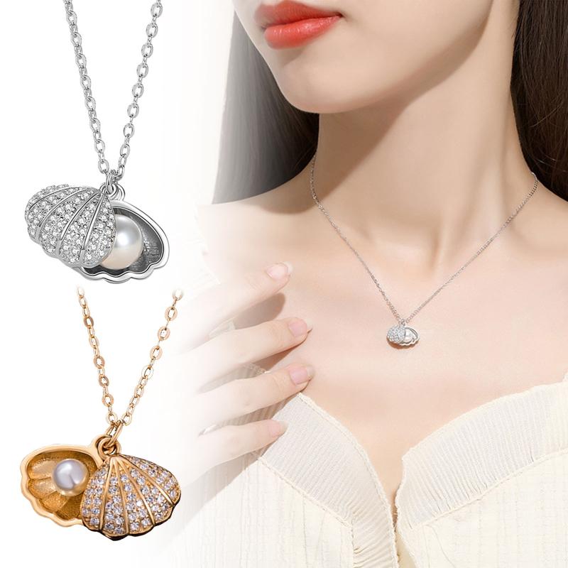 Fashion Choker Necklace Sea for Shell Pendant Necklace Gold Silver Chain Necklace for Women Mermaid Valentine Necklace