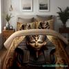 Egyptian Mythology Pharaoh Relief Totem 3D Print Bedding Set For Teens Adults Style Bed Cover Soft Home Polyester Quilt Cover