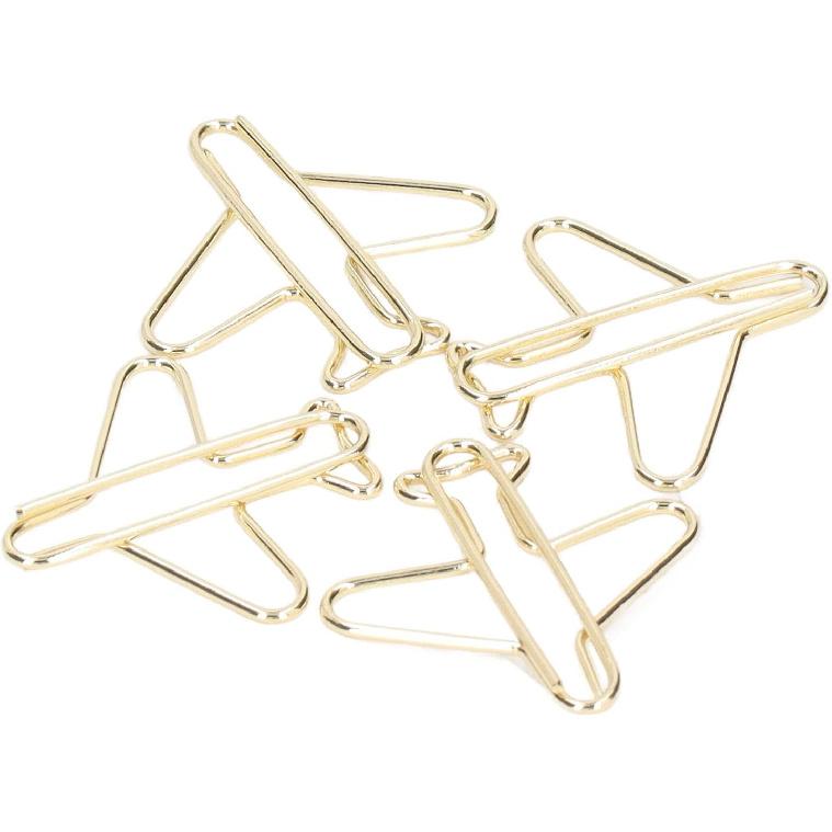 Airplane Shaped Paper Clips, 100Pcs Mini Cute Paperclips Portable Electroplated Metal Office Clips for Document Sorting and Organizing Office School