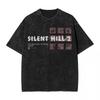 2026 Horror Silent Hill Heavens Night Ausgewaschener Print T-Shirts Hip Hop T-Shirt Street Streetwear Unisex Kurzarm Oberteile Oversized T-Shirt