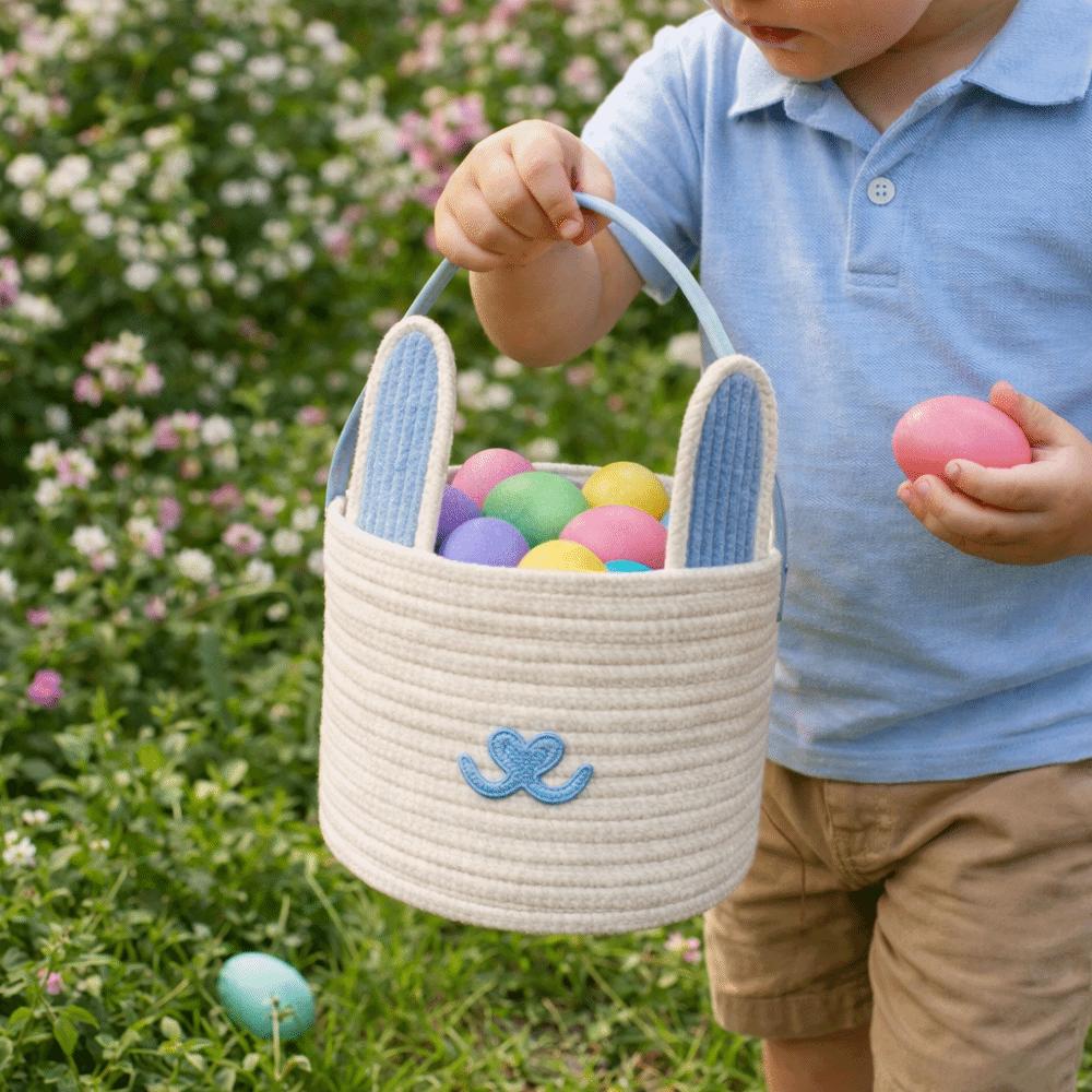 Cotton Rope Easter Egg Basket Cartoon Snacks Candy Storage Basket  Easter Holiday Party