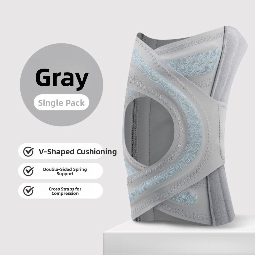 

Спортивные наколенники с перекрестными ремнями, эластичный компрессионный наколенник с давлением, стабилизация сустава M серый