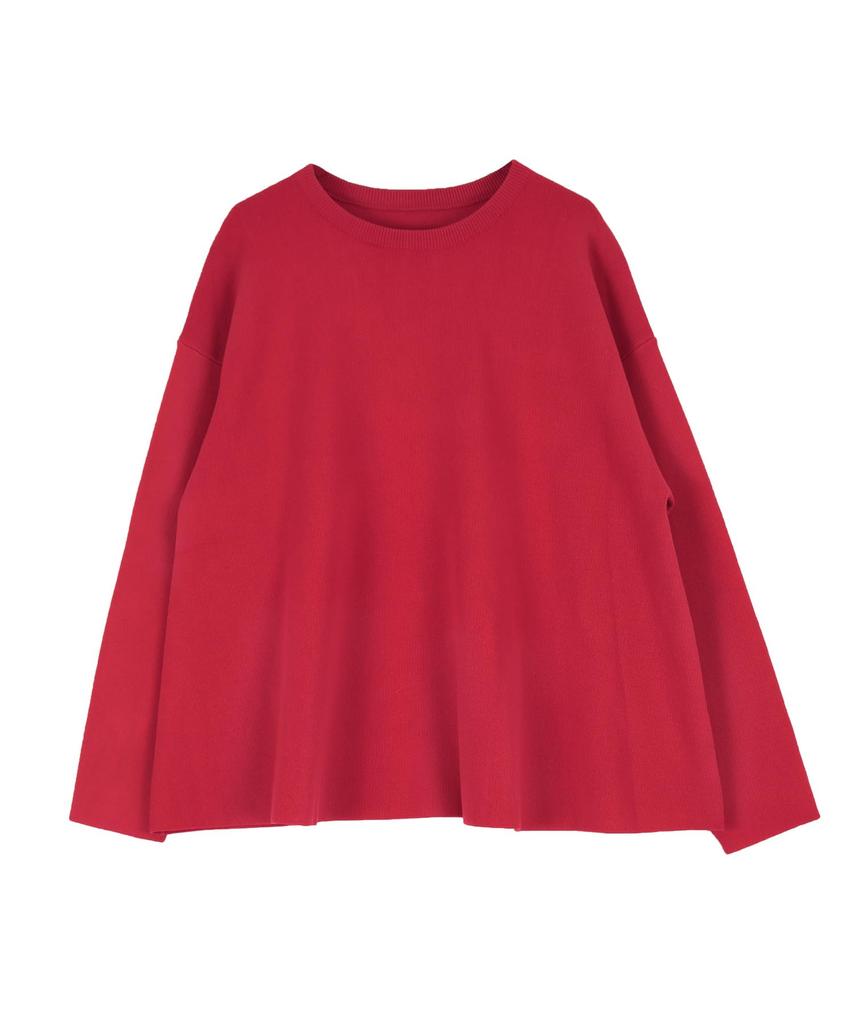 Titibait Flare Silhouette Knit Pullover AZXP3159 Small Red Women's